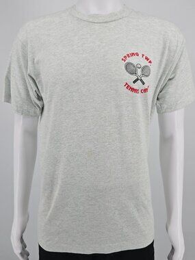 Vintage 1990s Screen Stars Best Heather Gray Spring TWP Tennis Camp T-Shirt (L)